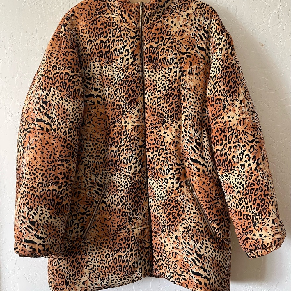 Rafaella Silk Animal Print Puffer
